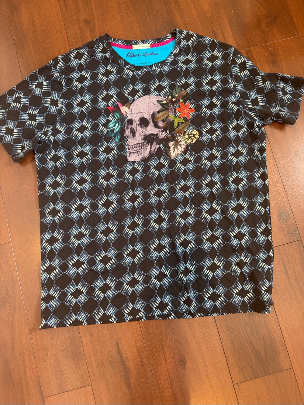 Robert graham skull embroidered XXL 2XL shirt top short sleeve men’s
